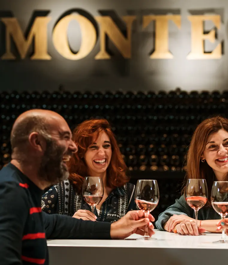 Grupo de amigos disfrutando en el Winebar Montecillo